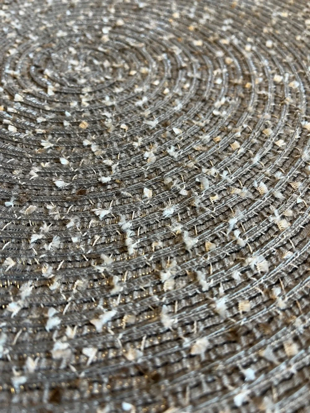 4 Round Taupe and cream Braided Table Placemat